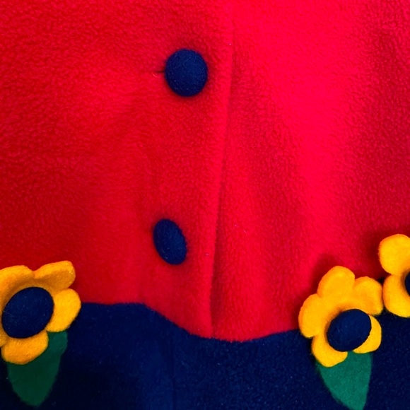 Vintage PETE’S PARTNER Fleece Romper & Beret Both Adorned W/Flowers Sz 6-9 M - Picture 5 of 6